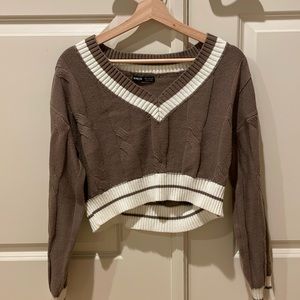 Brown and White Shein Sweater